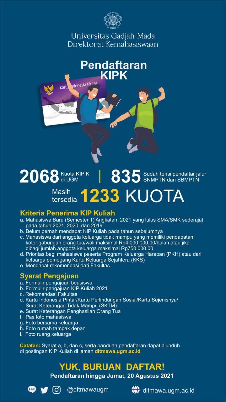 Pendaftaran KIP Kuliah Bagi Mahasiswa Angkatan 2021 Fakultas Filsafat